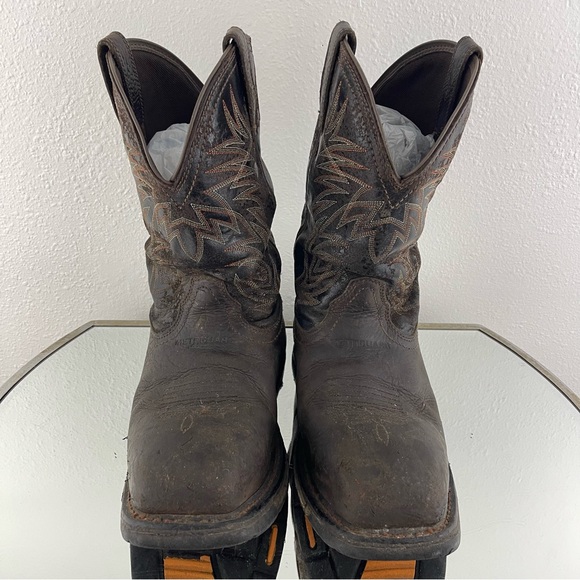!SOLD! ARIAT Mens Brown Leather WorkHog Waterproof Western Cowboy Work Boots - Picture 7 of 14
